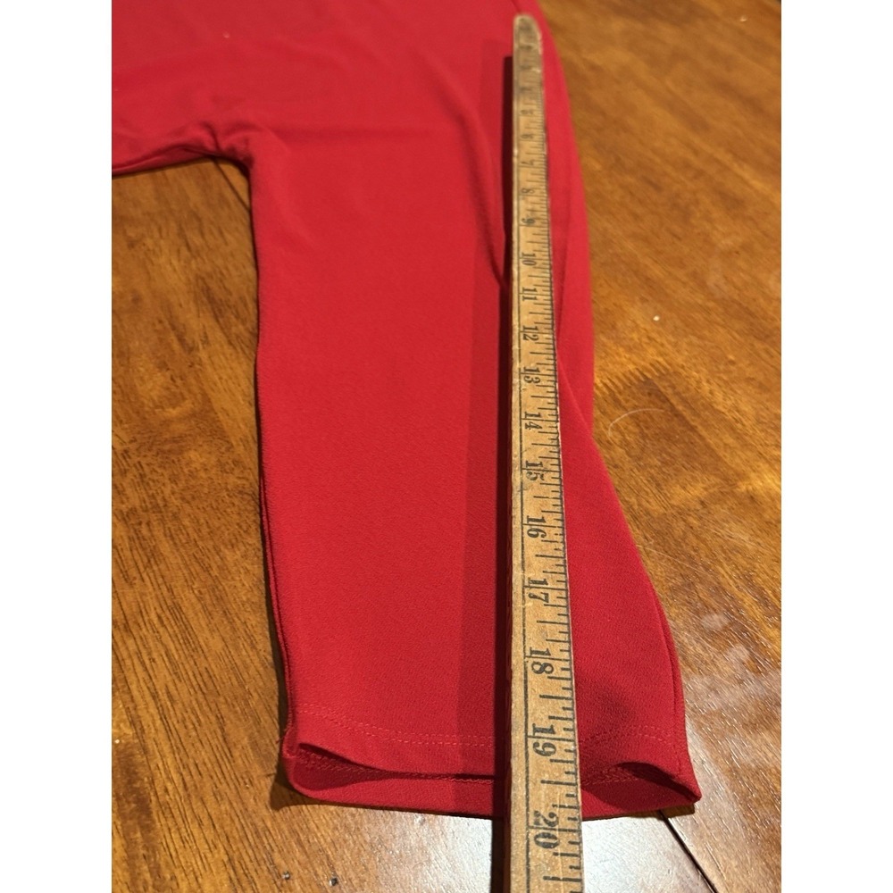 89th Madison Red V Neck Long Sleeve Embellished Neckline Tunic Top Plus Size 2X - Picture 8 of 9